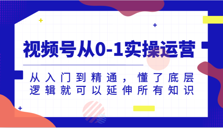 视频号从0-1实操运营，从入门到精通，懂了底层逻辑就可以延伸所有知识（更新2024.7）-轻创淘金网