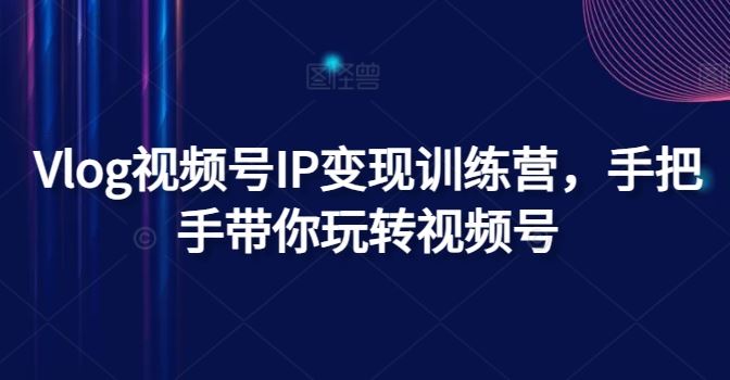 Vlog视频号IP变现训练营，手把手带你玩转视频号-轻创淘金网