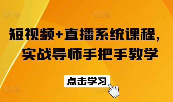 短视频+直播系统课程，实战导师手把手教学-轻创淘金网