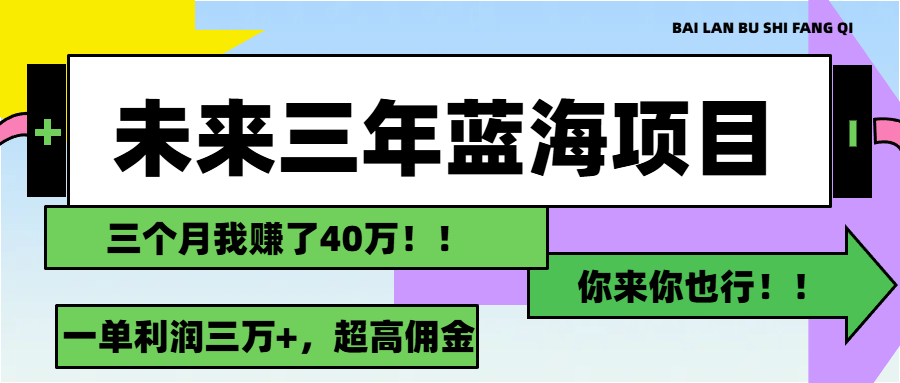 （11716期）未来三年，蓝海赛道，月入3万+-轻创淘金网