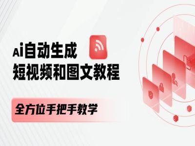 AI自动生成短视频和图文课程，全方位手把手教学-轻创淘金网