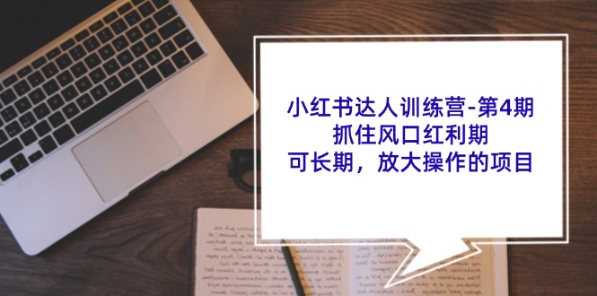 （11837期）小红书达人训练营-第4期：抓住风口红利期，可长期，放大操作的项目-轻创淘金网