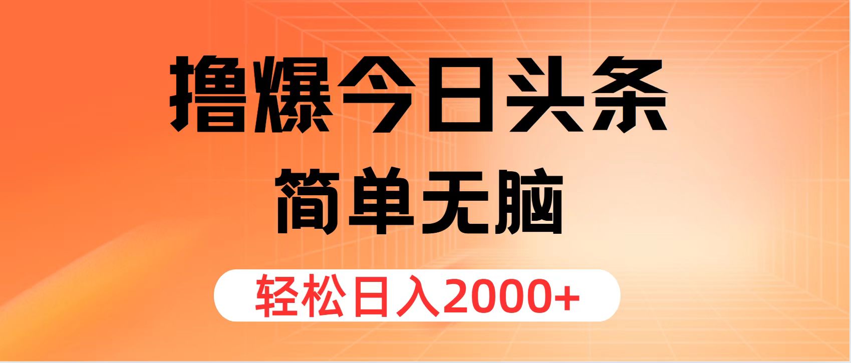 （11849期）撸爆今日头条，简单无脑，日入2000+-轻创淘金网