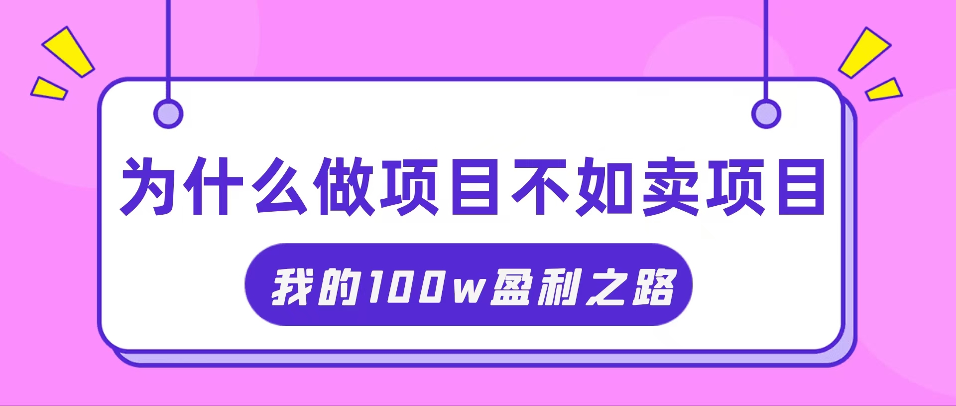 （11893期）抓住互联网创业红利期，我通过卖项目轻松赚取100W+-轻创淘金网