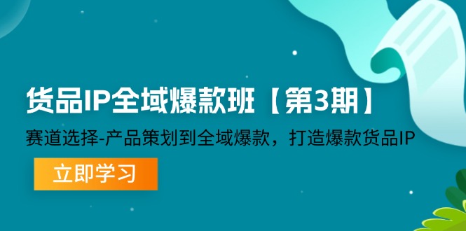 （12078期）货品-IP全域爆款班【第3期】赛道选择-产品策划到全域爆款，打造爆款货品IP-轻创淘金网