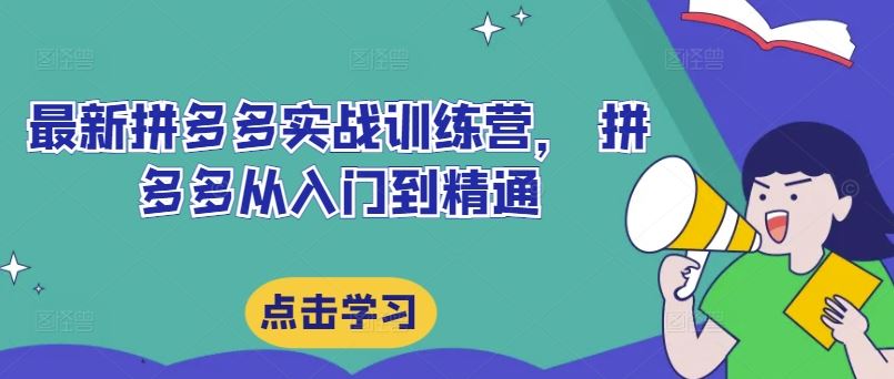 最新拼多多实战训练营， 拼多多从入门到精通-轻创淘金网