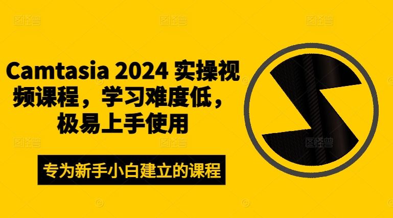 Camtasia 2024 实操视频课程，学习难度低，极易上手使用-轻创淘金网