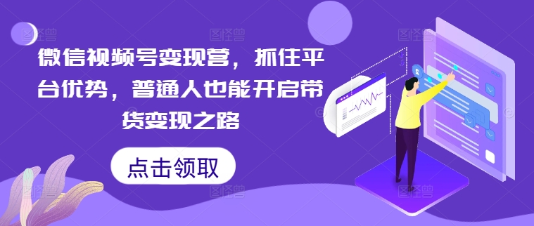 微信视频号变现营，抓住平台优势，普通人也能开启带货变现之路-轻创淘金网