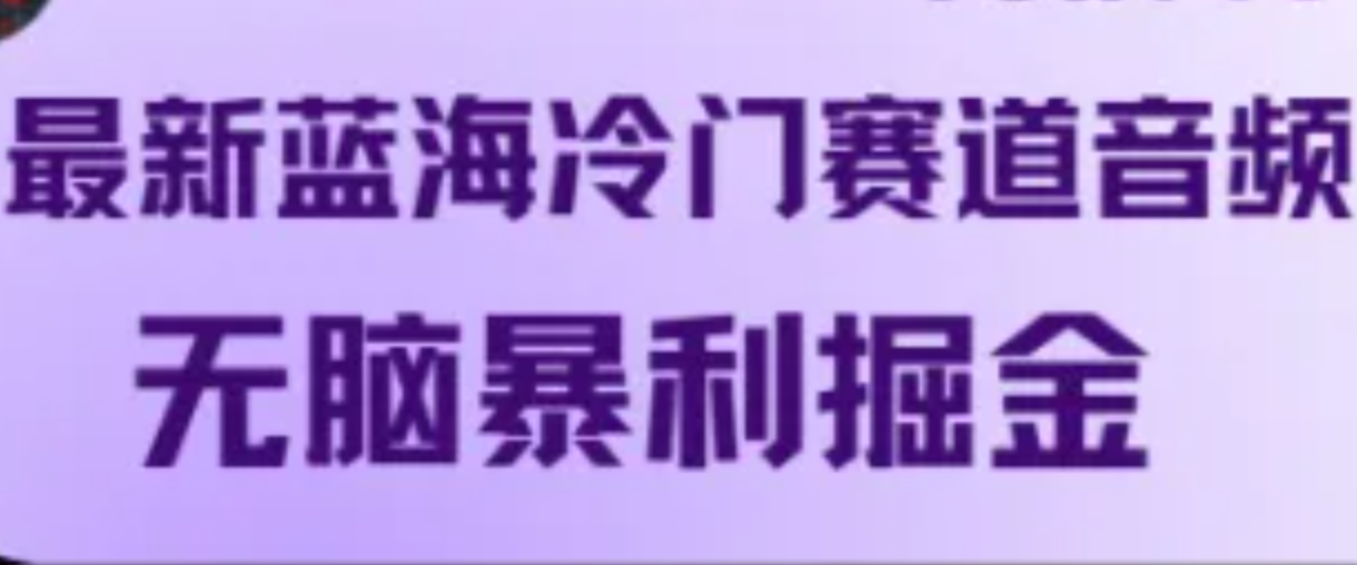 最新蓝海冷门赛道音频，无脑暴利掘金-轻创淘金网