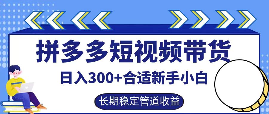 拼多多短视频带货日入300+，实操账户展示看就能学会-轻创淘金网